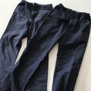 Two pairs Thompson khaki pants in navy. Sz 7 & 8
